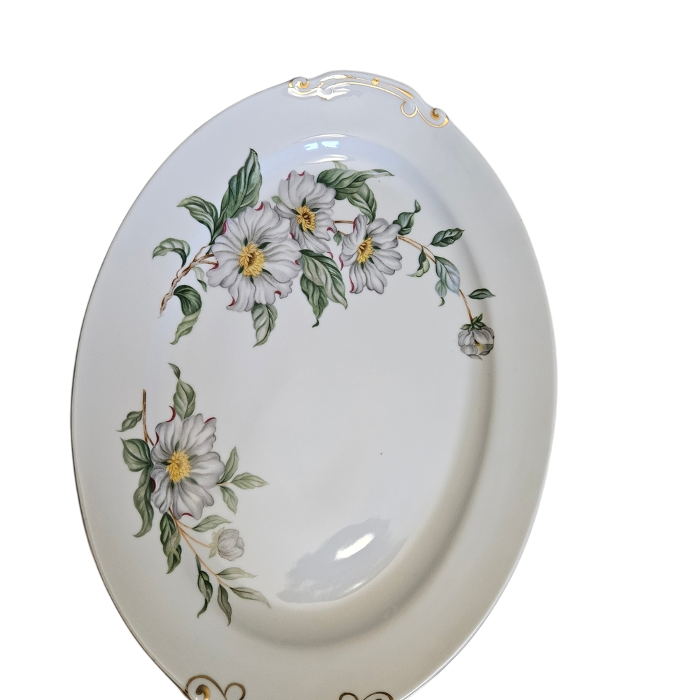 Mikasa Glenda 16 Oval Serving Platter Japan Fine China Floral Gold Trim